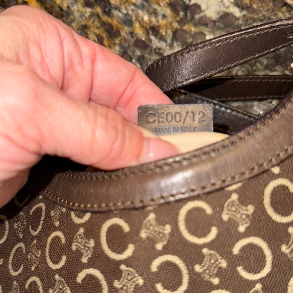 Celine Brown Shoulder Bag with Geometric Pattern - Picture 13 of 13